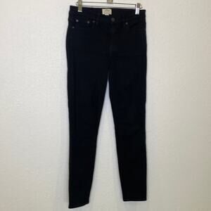 J.Crew Trademark Toothpick Skinny Black Jeans Midrise EUC Sz 27 Cotton Preppy